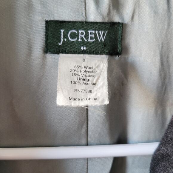 Size 9 J. Crew black wool long pea coat with pockets - Picture 4 of 4